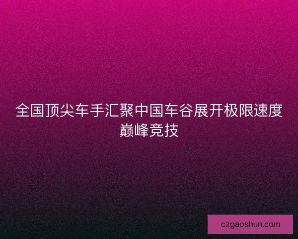 全国顶尖车手汇聚中国车谷展开极限速度巅峰竞技